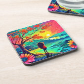Sunset Dreamer bij de rivier Bier Onderzetter (Linkerzijde)