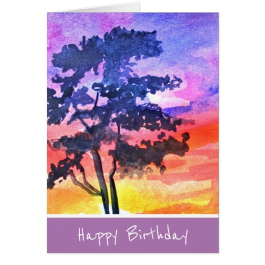 Sunset Dreaming landscape waterverf (Voorkant)