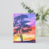 Sunset Dreaming landscape waterverf Briefkaart (Staand voorkant)