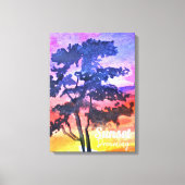 Sunset Dreaming landscape waterverf Canvas Afdruk (Voorkant)