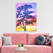 Sunset Dreaming landscape waterverf Canvas Afdruk (Insitu (Woonkamer))