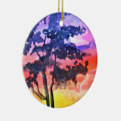 Sunset Dreaming landscape waterverf Keramisch Ornament (Rechts)