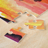 Sunset Dreaming landscape waterverf Legpuzzel (Zijkant)