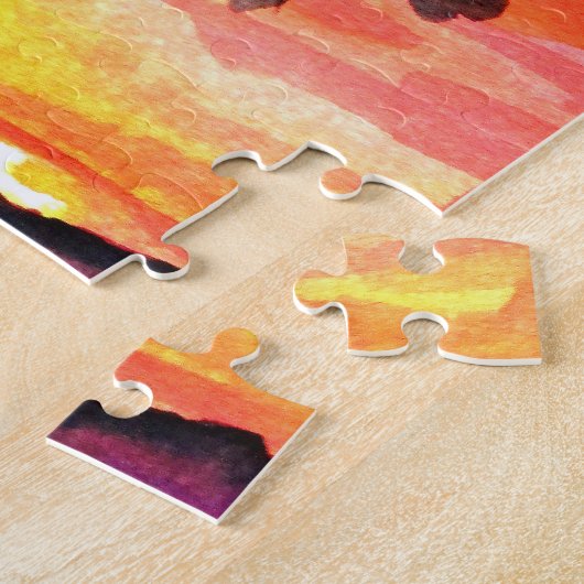 Sunset Dreaming landscape waterverf Legpuzzel (Zijkant)
