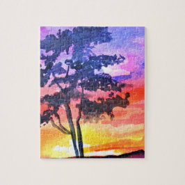 Sunset Dreaming landscape waterverf Legpuzzel