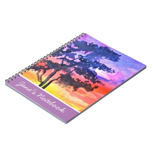 Sunset Dreaming landscape waterverf Notitieboek (Linkerzijde)