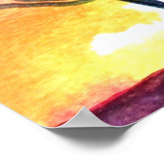 Sunset Dreaming landscape waterverf Poster (Hoek)