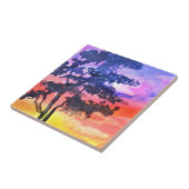 Sunset Dreaming landscape waterverf Tegeltje (Zijkant)
