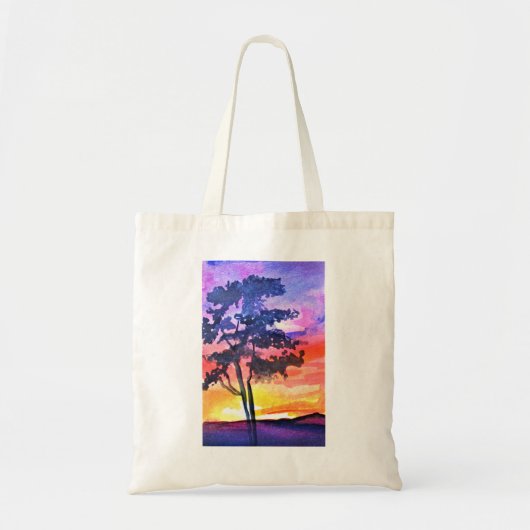 Sunset Dreaming landscape waterverf Tote Bag (Voorkant)