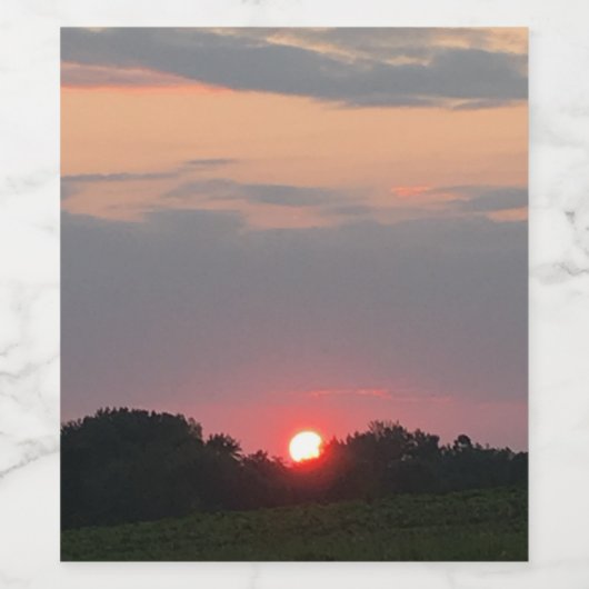 Sunset Drink Labels Wijn Etiket (Enkel label)