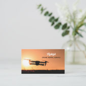 Sunset Drone Silhouette, Drone Pilot Visitekaartje (Staand voorkant)