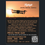Sunset Drone Silhouette, Drone Rental Company Flyer<br><div class="desc">Sunset Drone Silhouette,  Drone Rental Company Adverteren flyers door de Visitekaartje winkel.</div>