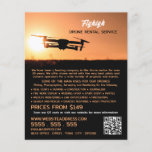 Sunset Drone Silhouette, Drone Rental Company Flyer<br><div class="desc">Sunset Drone Silhouette,  Drone Rental Company Adverteren flyers door de Visitekaartje winkel.</div>