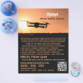 Sunset Drone Silhouette, Drone Rental Company Flyer (Enkel)