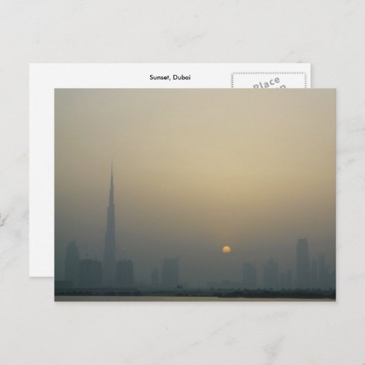 Sunset, Dubai Briefkaart (Voorkant / Achterkant)