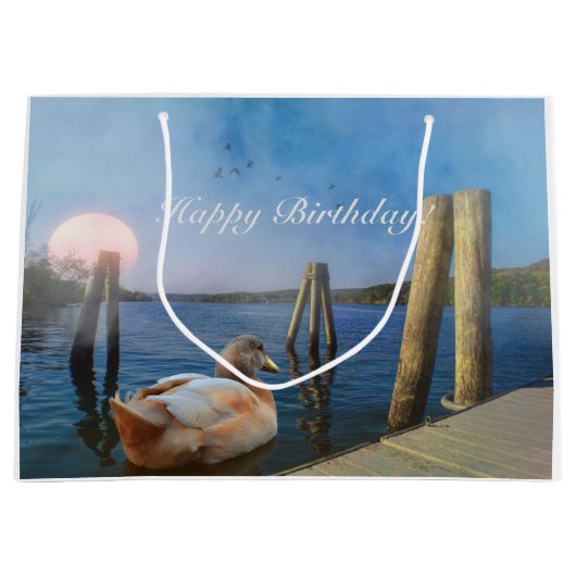 Sunset Duck Happy Birthday Groot Cadeauzakje (Voorkant)