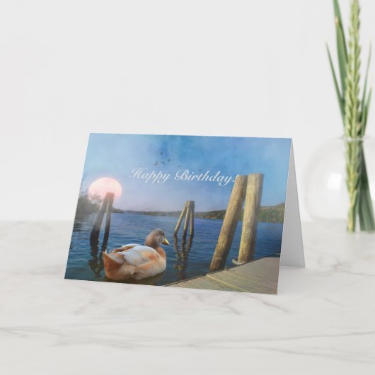 Sunset Duck Happy Birthday! Kaart (Voorkant)