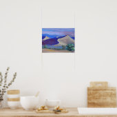 Sunset Dunes, Distant Mountains en Trees Poster (Keuken)