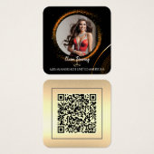 Sunset Dust QR Code Photo Profile Card Vierkante Visitekaartjes (Voorkant /achterkant)