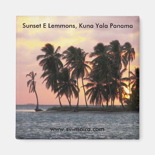 Sunset, E Lemmons, Kuna Yala, Panama Magneet (Voorkant)
