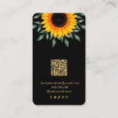 Sunset Earing Display Visitekaartje met zonnebloem (Achterkant)