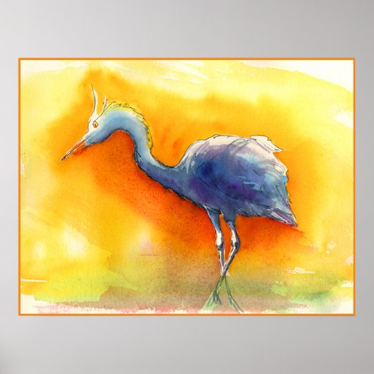 Sunset Egret Poster (Voorkant)