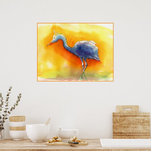 Sunset Egret Poster (Keuken)