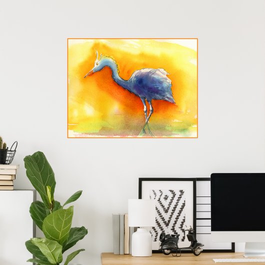 Sunset Egret Poster (Thuiskantoor)