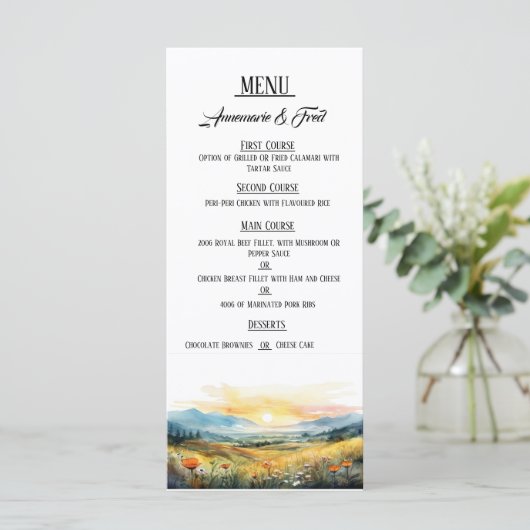 Sunset Elegant Flat Menu (Staand voorkant)