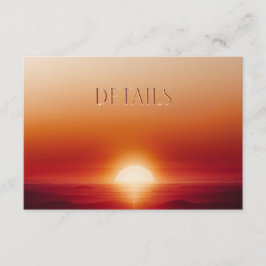 Sunset Elegant Wedding Details Kaart