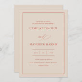 Sunset Elegante Kalligrafie Trouwen Kaart (Voorkant / Achterkant)