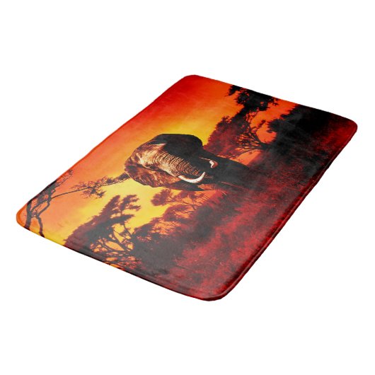 Sunset Elephant Badmat (Gekanteld)