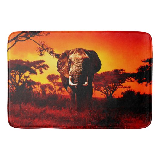 Sunset Elephant Badmat (Voorkant)