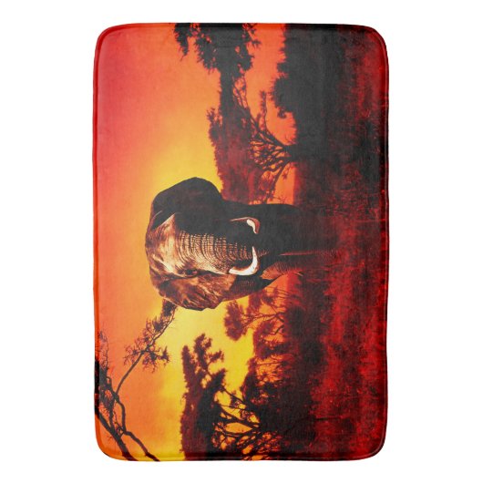 Sunset Elephant Badmat (Voorkant Verticaal)