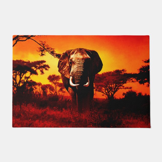 Sunset Elephant Deurmat (Voorkant)