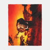 Sunset Elephant Fleece Deken (Voorkant)