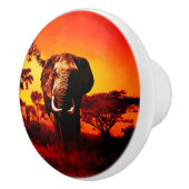 Sunset Elephant Keramische Knop (Rechts)