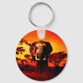 Sunset Elephant Sleutelhanger (Voorkant)
