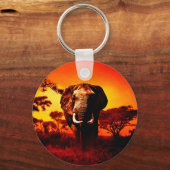 Sunset Elephant Sleutelhanger (Voorkant)