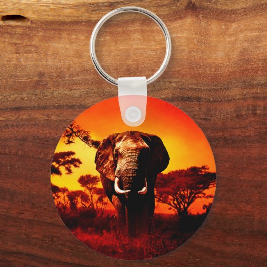 Sunset Elephant Sleutelhanger (Voorkant)
