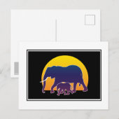 Sunset Elephants Briefkaart (Voorkant / Achterkant)