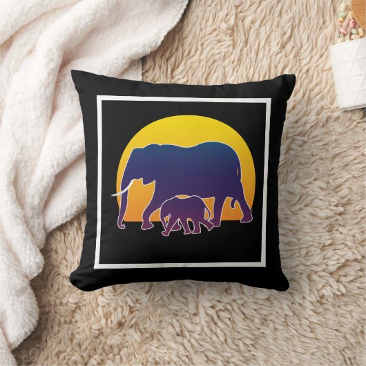 Sunset Elephants Kussen (Deken)