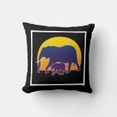 Sunset Elephants Kussen (Voorkant)