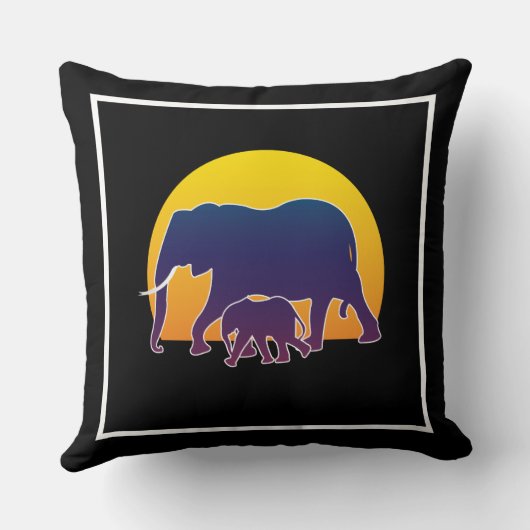 Sunset Elephants Kussen (Achterkant)