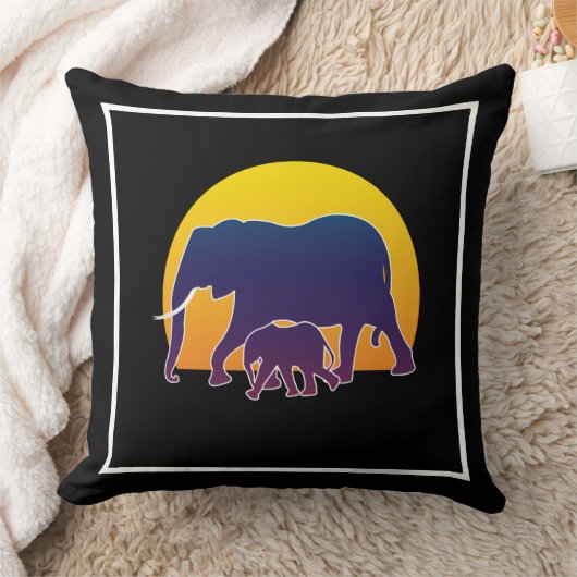 Sunset Elephants Kussen (Deken)