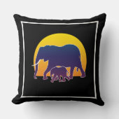 Sunset Elephants Kussen (Voorkant)