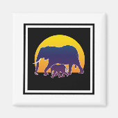 Sunset Elephants Magneet (Voorkant)