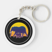 Sunset Elephants Sleutelhanger (Achterkant)