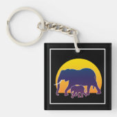 Sunset Elephants Sleutelhanger (voorkant)