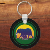 Sunset Elephants Sleutelhanger (Voorkant)
